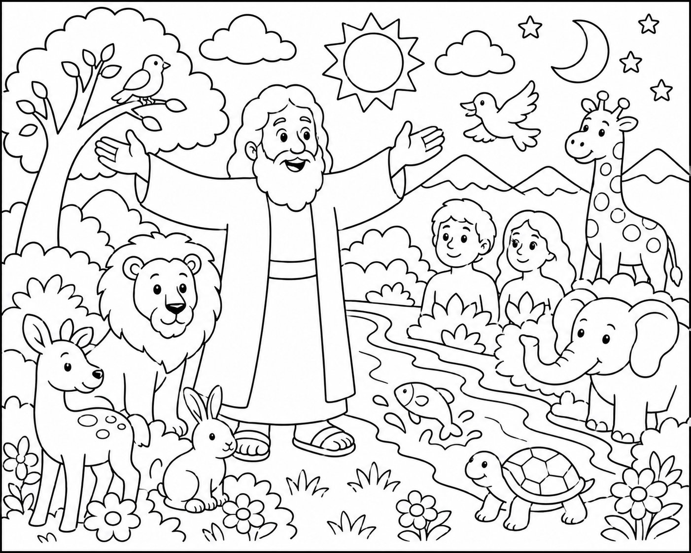God's Creation coloring page