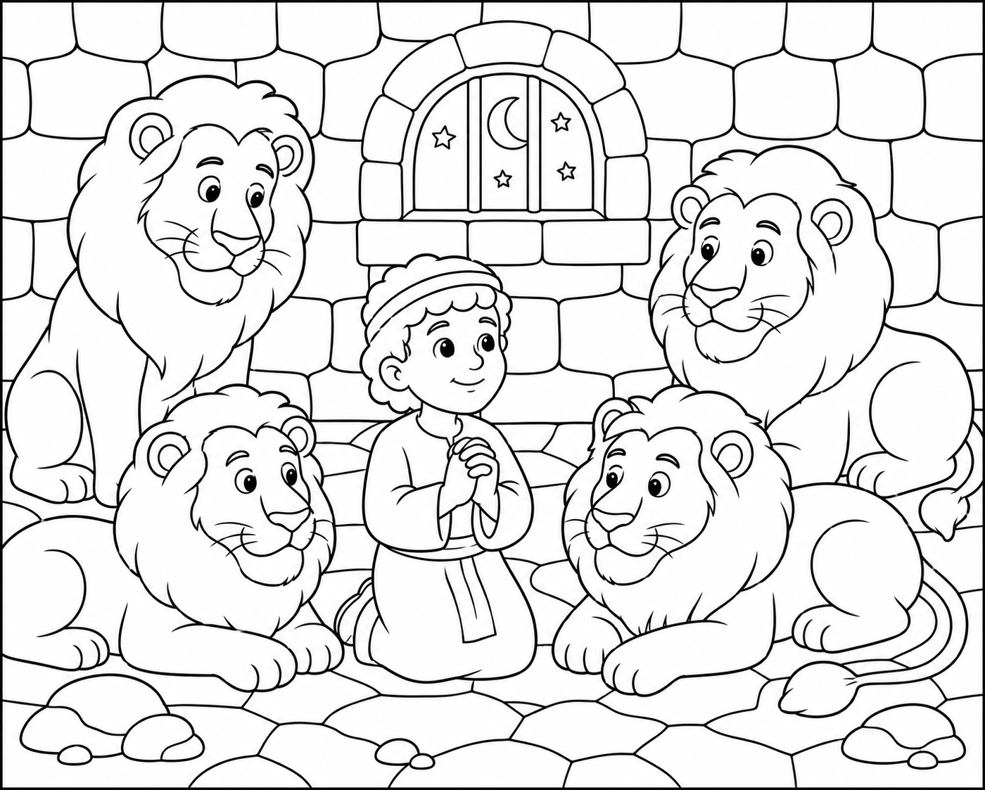 Daniel & the Lions coloring page